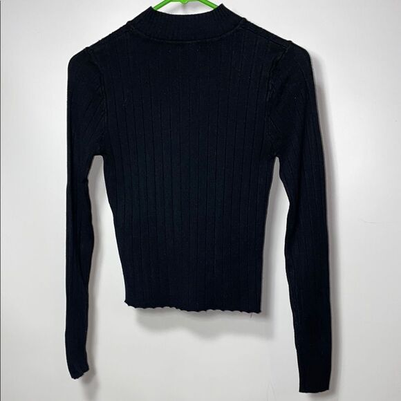 Forever 21 Black cropped Ribbed Knit Women's Top - Picture 5 of 7